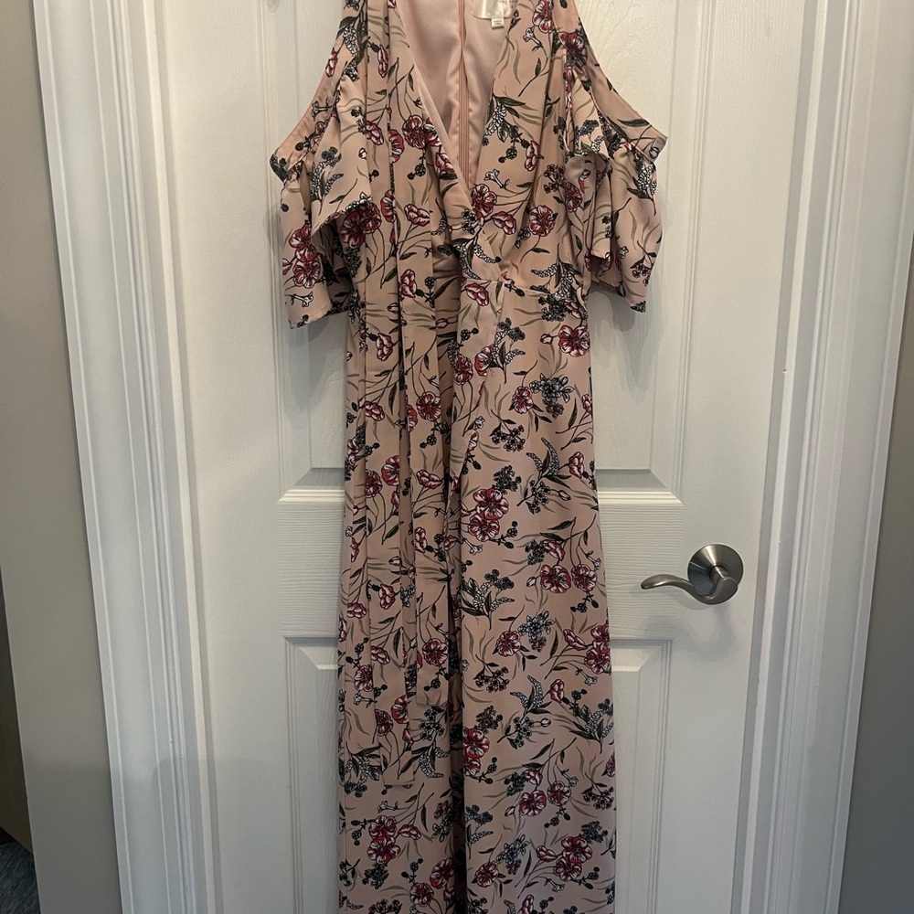 JOA Pink Floral Maxi Dress